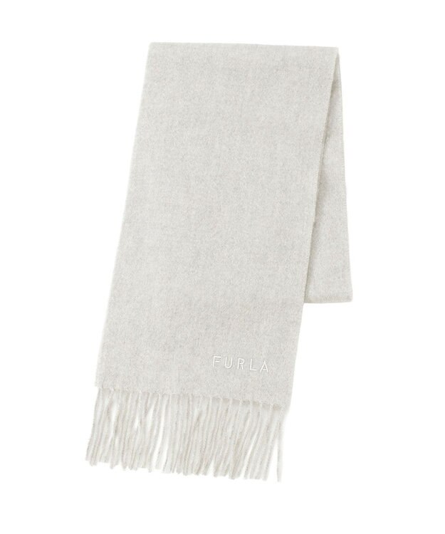 MOONBAT FURLA(フルラ）カシミヤ100％ 無地 プチマフラー ライトグレー