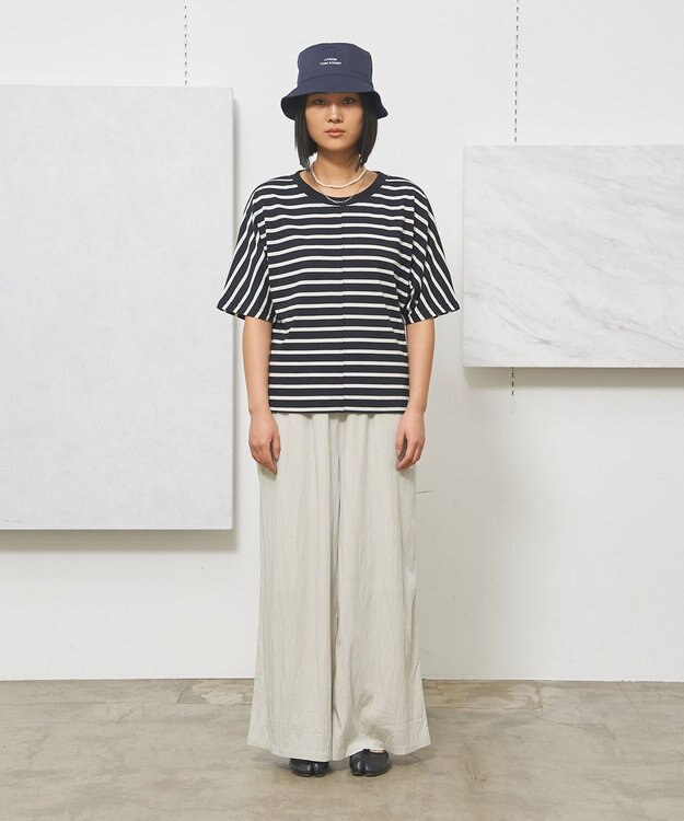 J.PRESS YORK STREET 【WOMEN】ワッシャーリラックス ワイドパンツ ライトグレー系