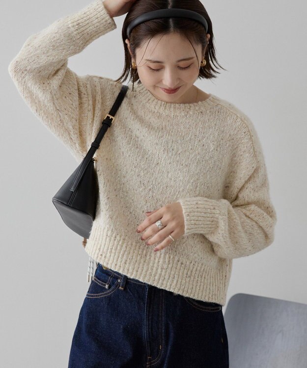 AMERICAN HOLIC ラメmixネップニットプルオーバー Ivory