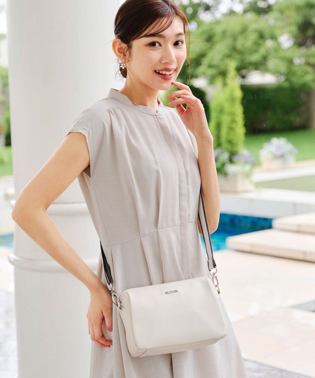 Tiaclasse 【洗える】リネンライクフレンチスリーブワンピース エクリュ