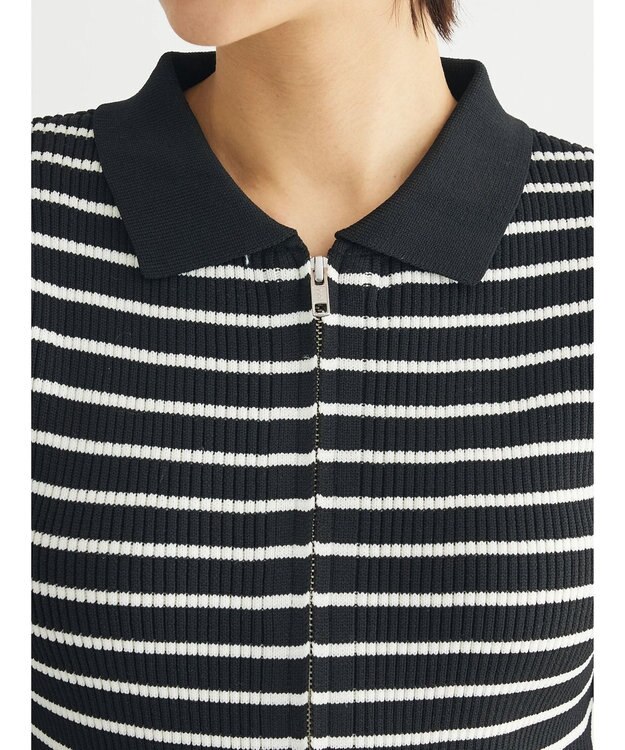 Green Parks ・ＥＬＥＮＣＡＲＥ　ＤＵＥ　Ｗ　ＺＩＰ　ボーダーカーデ Black