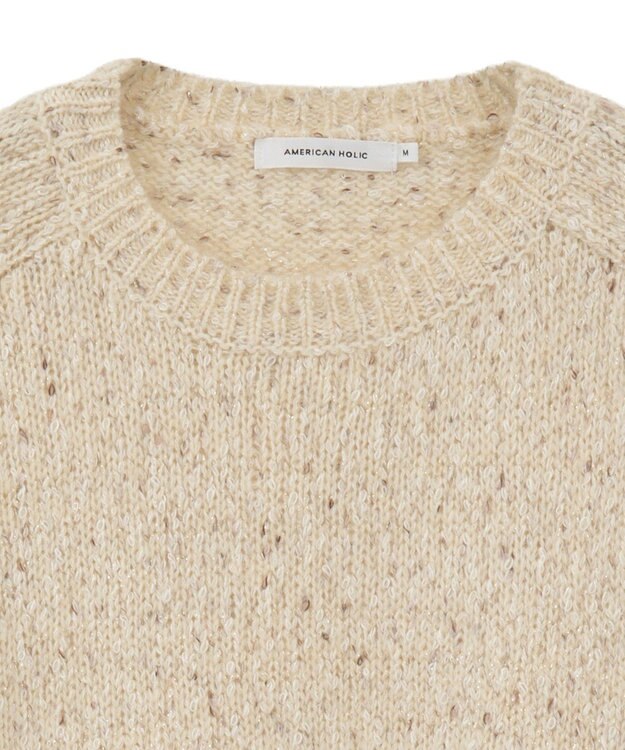 AMERICAN HOLIC ラメmixネップニットプルオーバー Ivory