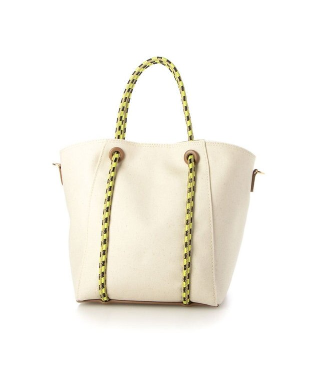 UNBILLION カシュカシュ cachecache / コーティングキャンバスロープハンドルトート アイボリー