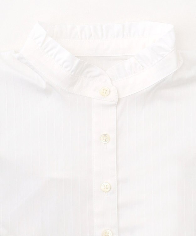 J.PRESS LADIES 【洗える】ハイネック フリル デコカラー 付け襟 ホワイト系1