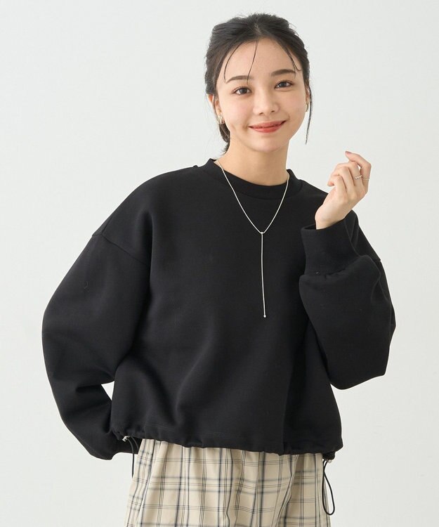 earth music&ecology ドロストヘムスウェット Black