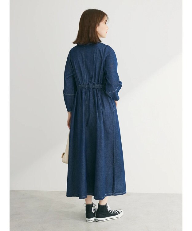 Green Parks ・ＥＬＥＮＣＡＲＥ　ＤＵＥ　デニムハーフＺＩＰワンピース Indigo