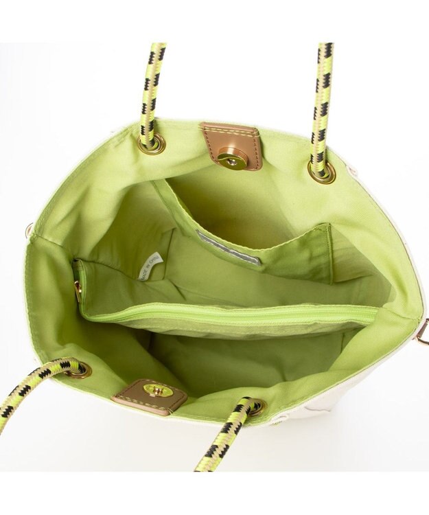 UNBILLION カシュカシュ cachecache / コーティングキャンバスロープハンドルトート アイボリー