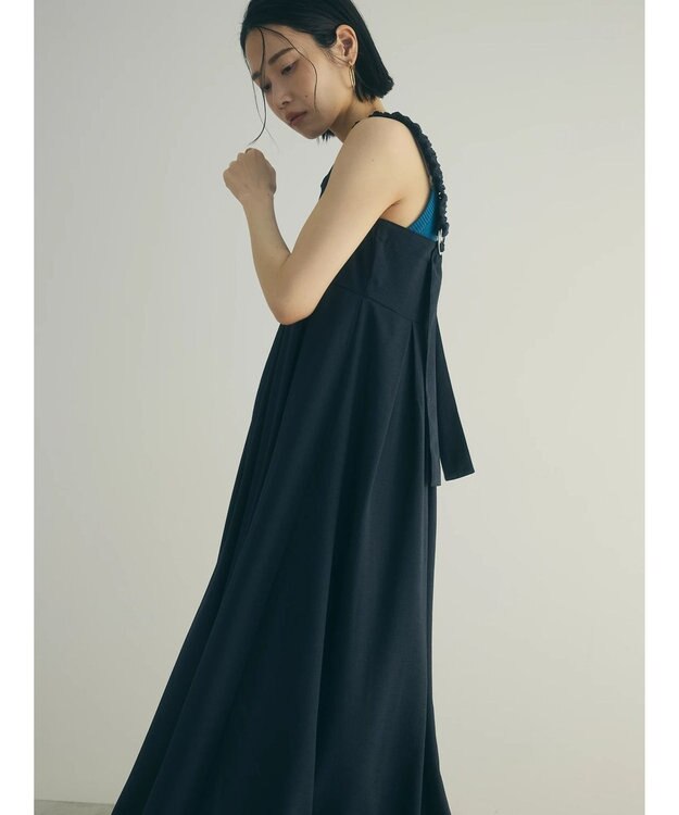 Green Parks armonia.ギャザーストラップワンピース Navy