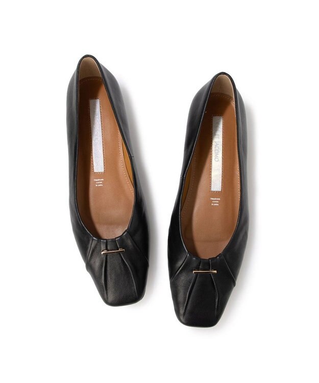 MODE ET JACOMO <MODE ET JACOMO>ソフトレザーフラットパンプス ブラック