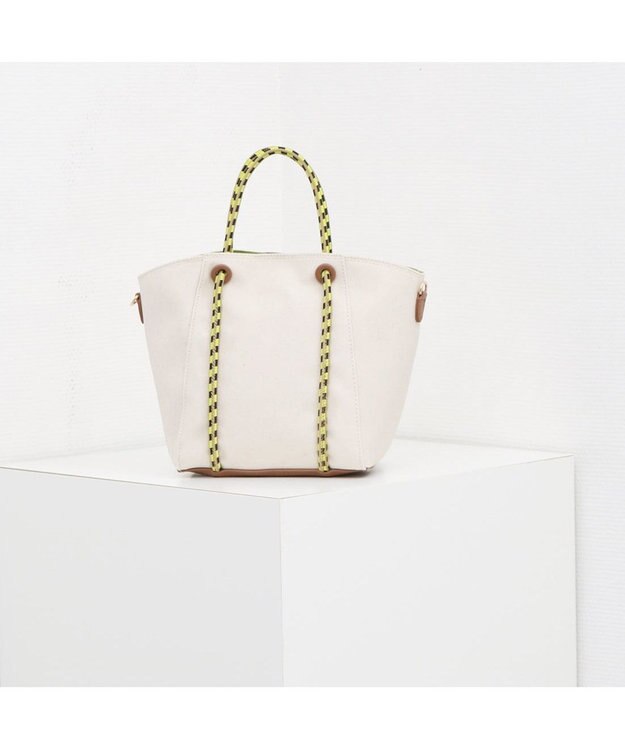 UNBILLION カシュカシュ cachecache / コーティングキャンバスロープハンドルトート アイボリー