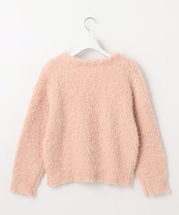 Feroux 【洗える】シャギーVネック ニット ピンク系