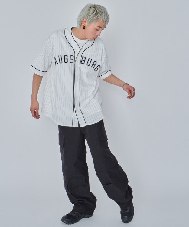 WEGO 【ユニセックス着用ITEM/MLサイズ展開】ベースボールシャツ（SS） ホワイト