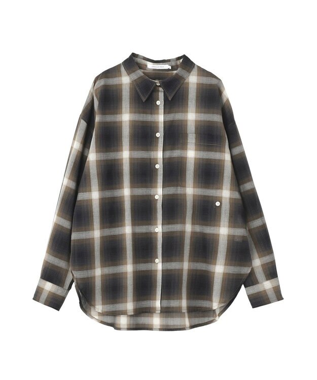 AMERICAN HOLIC 【3WAY】シアーチェックシャツ Brown