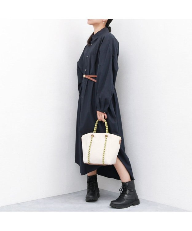 UNBILLION カシュカシュ cachecache / コーティングキャンバスロープハンドルトート アイボリー