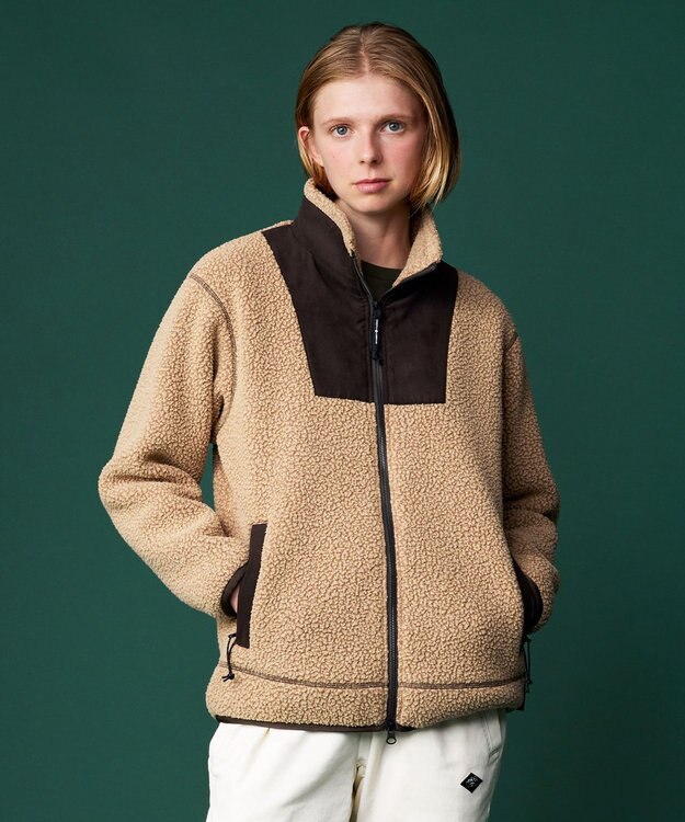 JOSEPH ABBOUD MOUNTAIN 【Eco素材】ポーラテック ボアフリース ブルゾン キャメル系