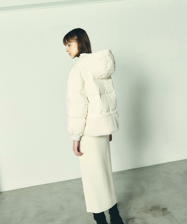 GRACE CONTINENTAL ヘムファーショートダウンジャケット キナリ