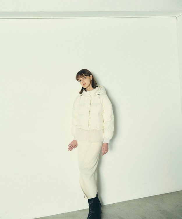 GRACE CONTINENTAL ヘムファーショートダウンジャケット キナリ