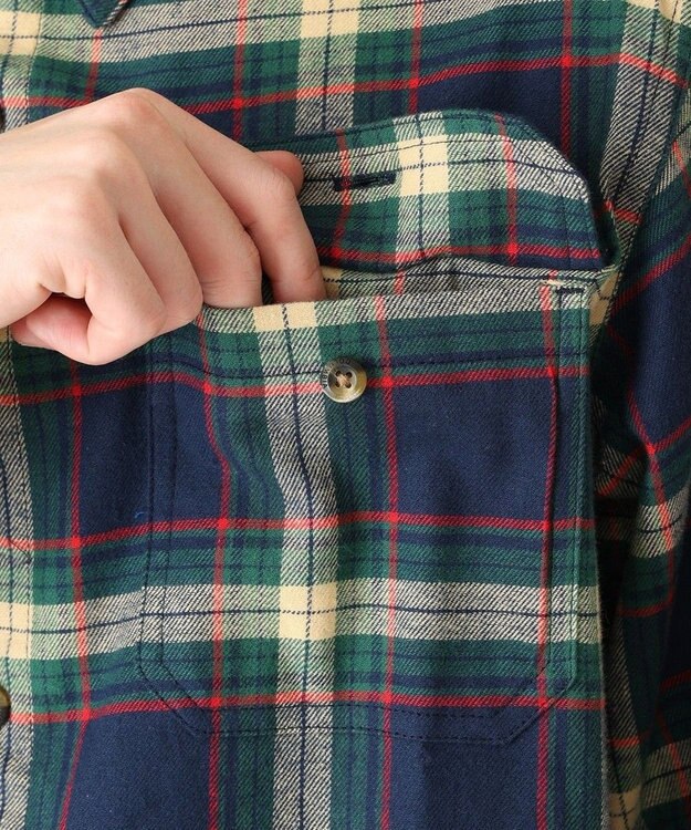 Columbia Columbia/ フレアガンストレッチフランネルシャツ /コロンビア Coll Navy Two Lane Tartan