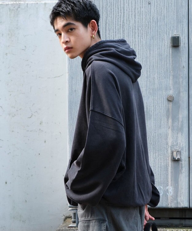 WEGO アシッドウォッシュバルーンパーカー ブラックその他