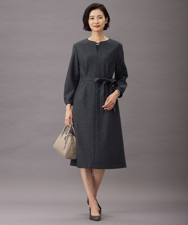 J.PRESS LADIES S 【セットアップ対応】コンパクトジャージー ワンピース グレー系