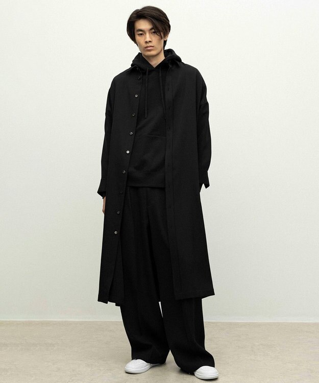 NAVE 【ReNAVE】ウォッシャブルツイル シャツドレス ブラック系