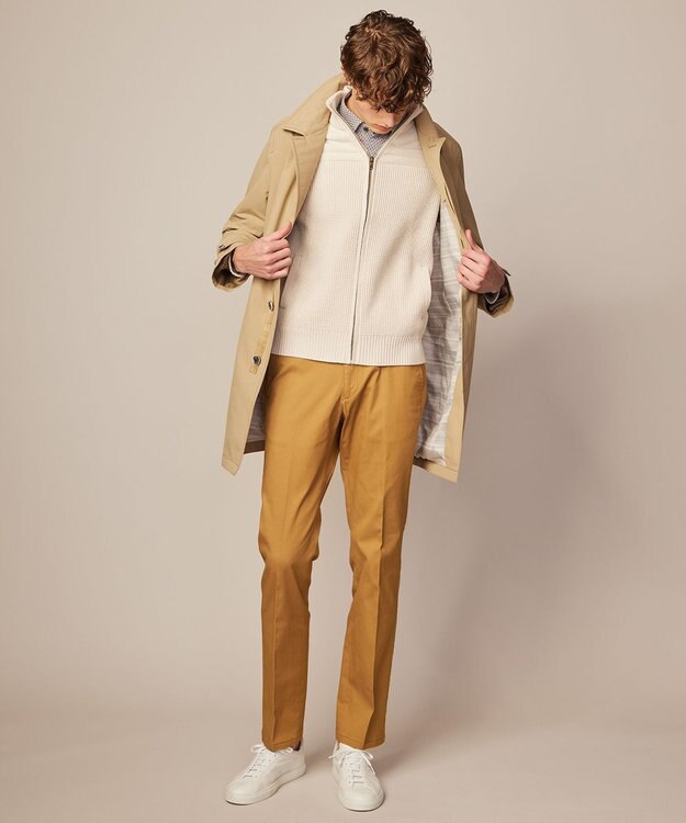 JOSEPH ABBOUD 【洗える】コットンバルキーニットブルゾン アイボリー系