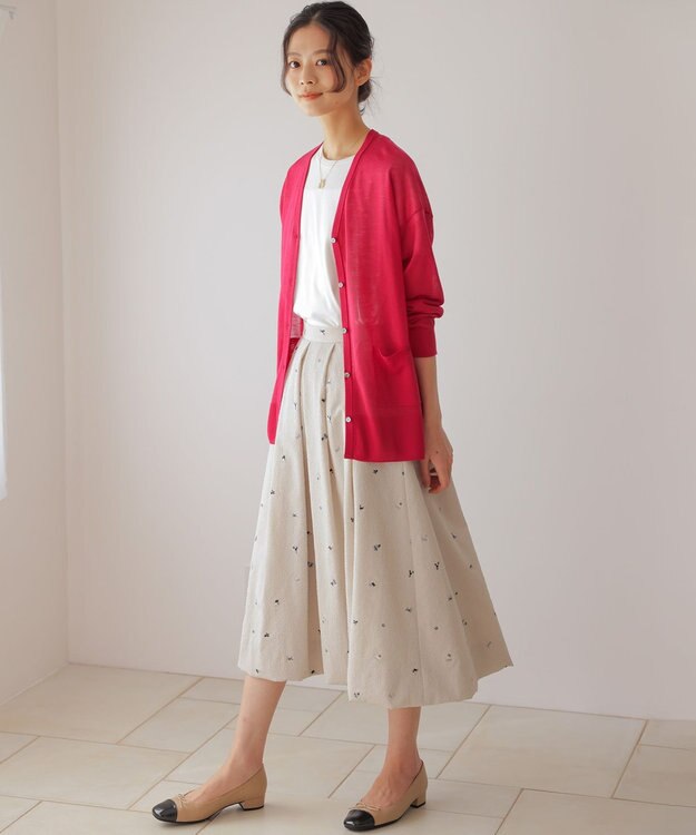 組曲 【WEB限定】ミニフラワーエンブロイダリー スカート ベージュ系7