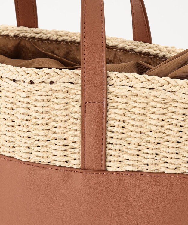 LA BAGAGERIE 【インスタグラマー chiyoさん×LA BAGAGERIE】コンビネーションかごバッグ チョコ