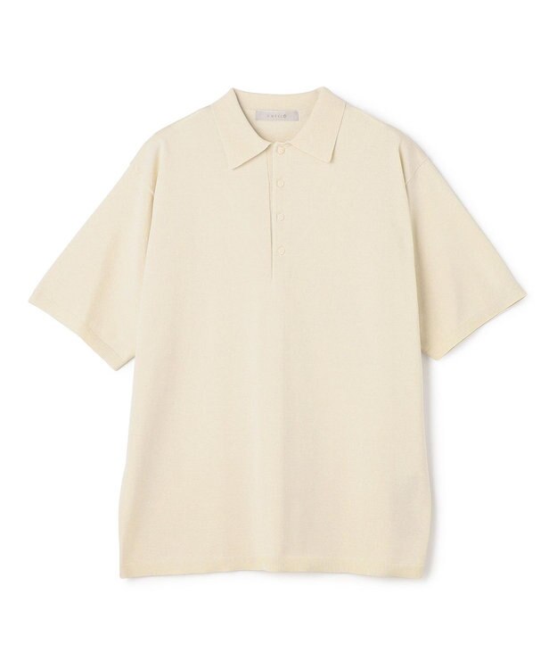 UNFILO MENS アラエルアンチピリングニット ポロ アイボリー