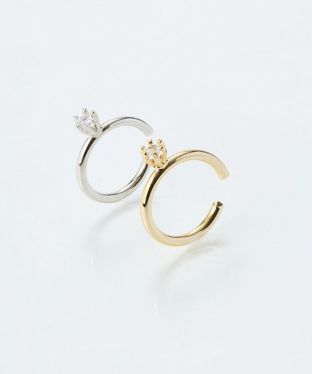 Phoebe 【金属アレルギー対応】ブリンクビジューイヤーカフ　シルバー/ニッケルフリー シルバー