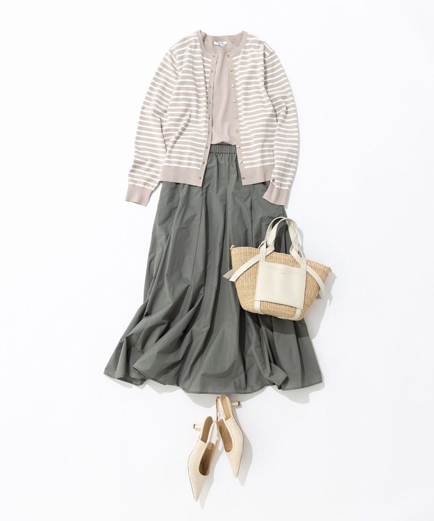 23区 L 【新色追加/洗える】レーヨンポリエステルストレッチ プルオーバー ニット ベージュ系