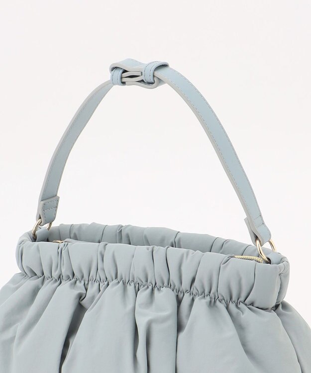 組曲 【弱撥水・軽量】2WAYギャザーハンド バッグ サックスブルー系