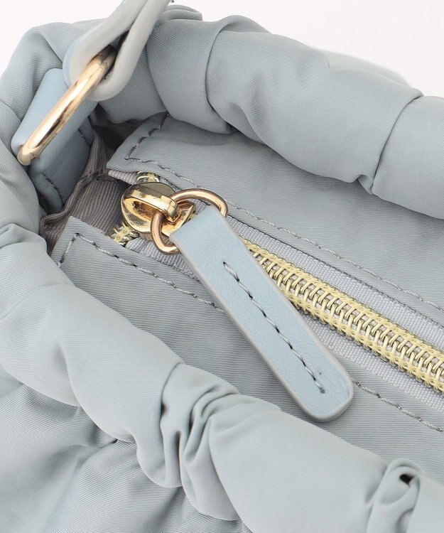 組曲 【弱撥水・軽量】2WAYギャザーハンド バッグ サックスブルー系