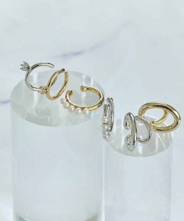 Phoebe 【金属アレルギー対応】ブリンクビジューイヤーカフ　シルバー/ニッケルフリー シルバー