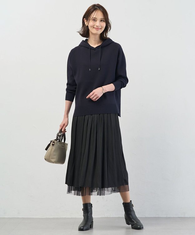 J.PRESS LADIES 【2way】リバーシブル チュール スカート ブラック系