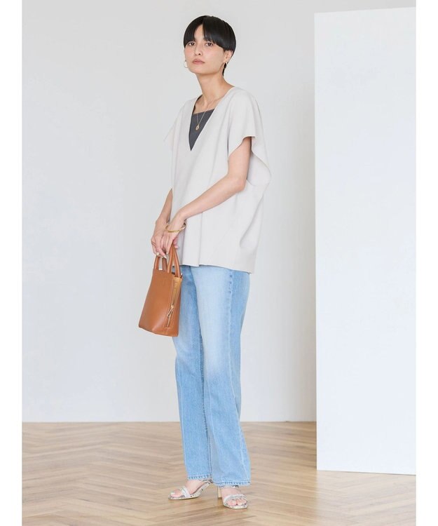 AMERICAN HOLIC クレープジョーゼットＶネックベスト Light Gray