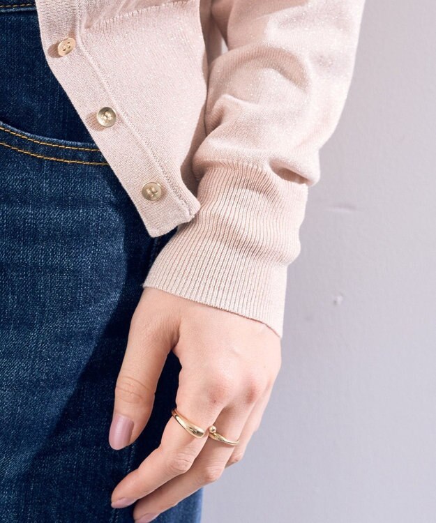 YECCA VECCA ラメ混クルーネックカーディガン Pink