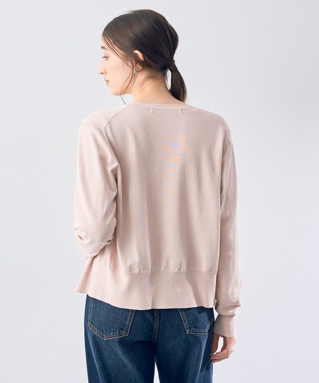 YECCA VECCA ラメ混クルーネックカーディガン Pink