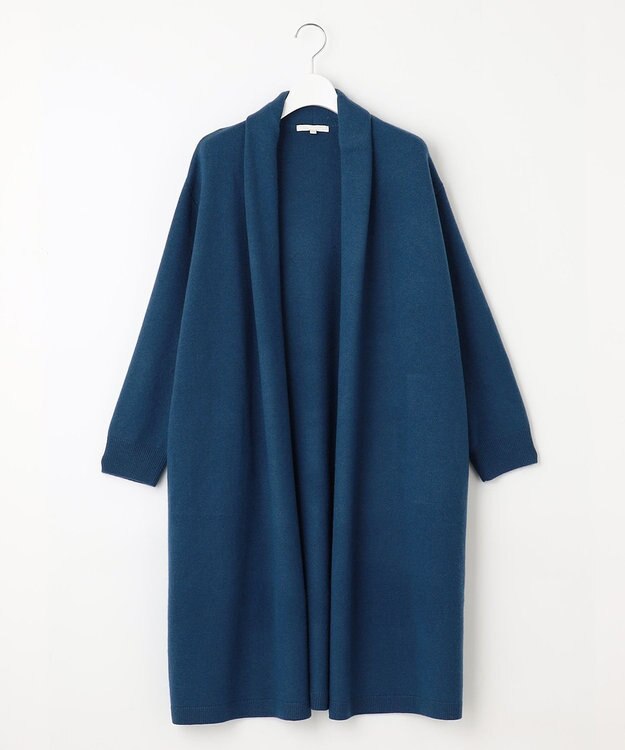 自由区 L 【洗える】ソフトウールハイゲージ  コーディガン ブルー系