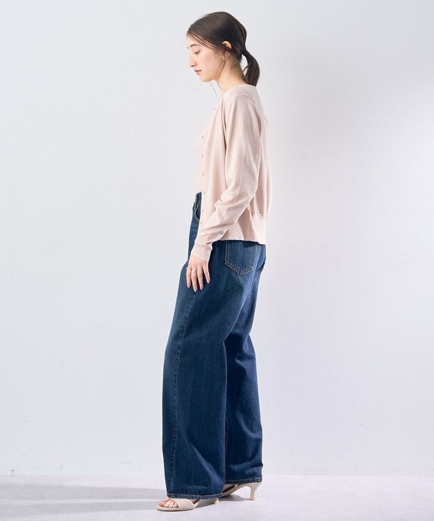 YECCA VECCA ラメ混クルーネックカーディガン Pink