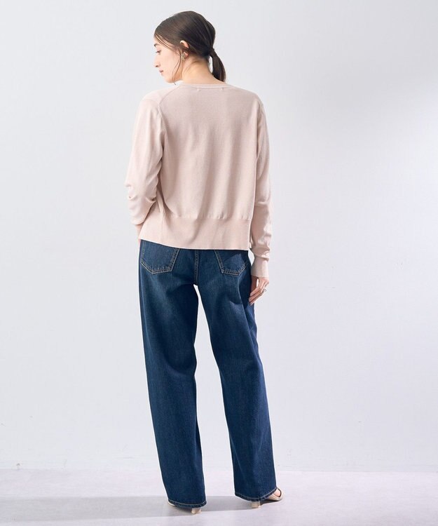 YECCA VECCA ラメ混クルーネックカーディガン Pink