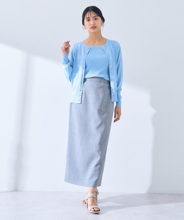 YECCA VECCA ラメ混クルーネックカーディガン Pink