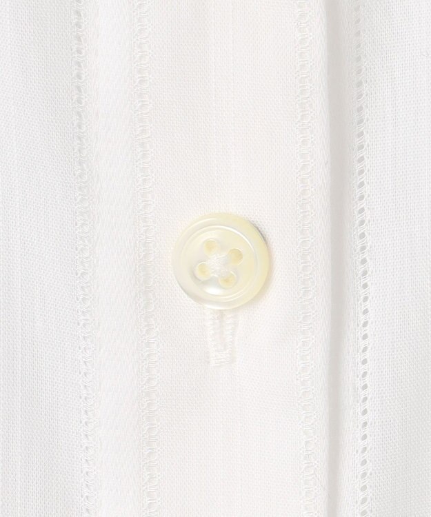 J.PRESS LADIES S 【洗える】セルロースカラミストライプ バンドカラー ブラウス ホワイト系