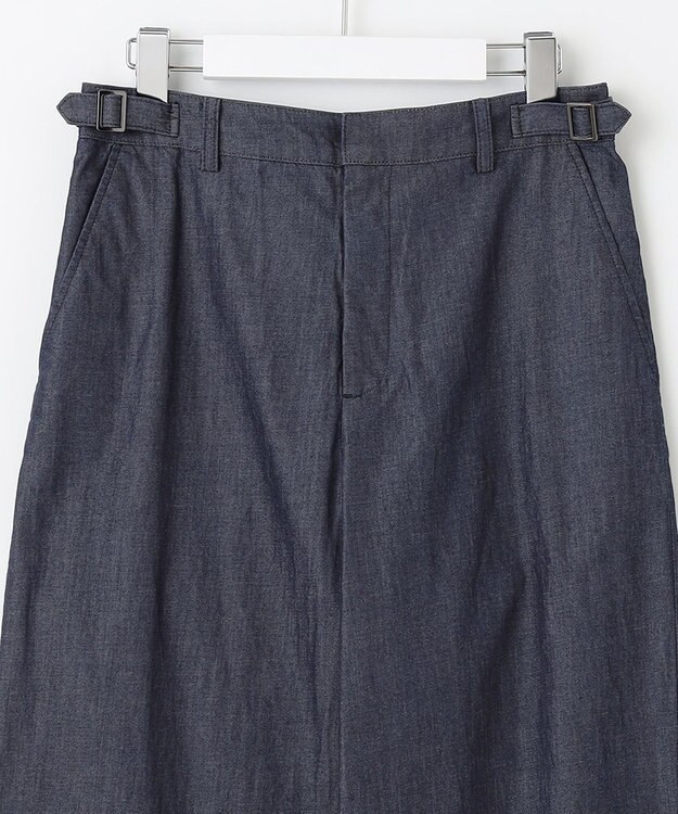 J.PRESS LADIES L 【洗える】ライトデニム セミワイド パンツ ネイビー系