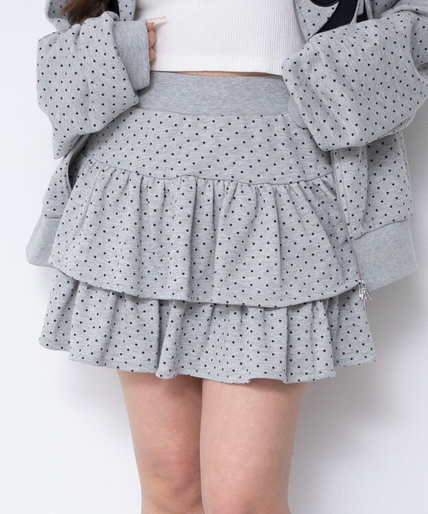 WEGO 【ウエストゴム】スウェットフリルスカパン 柄4