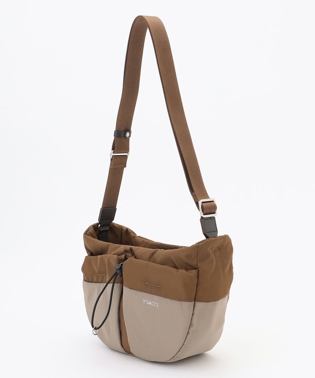 Y'SACCS ドローストリング コンビカラーショルダー mini チョコ