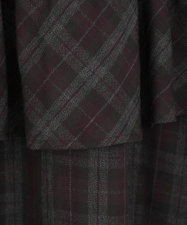 Green Parks ■ＥＳＣＡＲ　チェックペプラムフレアスカート Purple