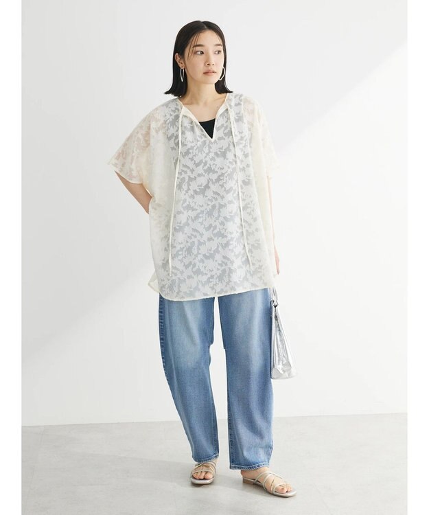 Green Parks ２ＷＡＹ　ジャガードチュニック Ivory