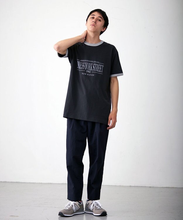 J.PRESS YORK STREET 【UNISEX】リンガーＴシャツ グレー系
