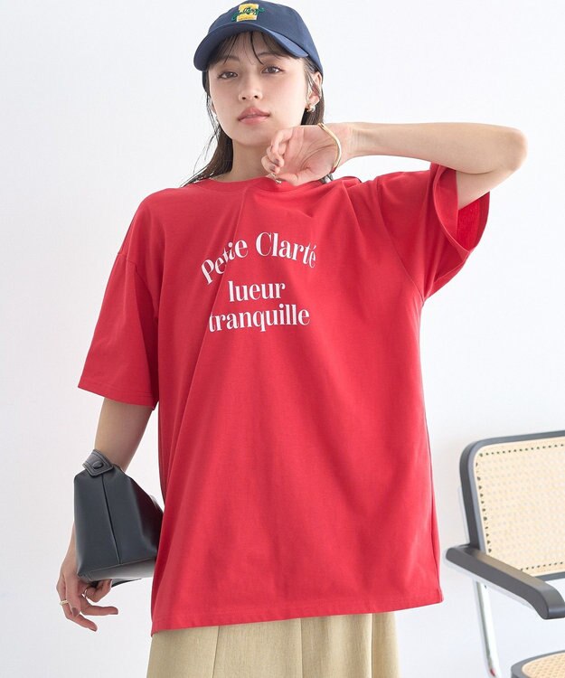 earth music&ecology アソートプリントＴシャツ Red